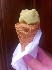 Berthillon--the world's greatest ice cream (Caramel au beurre salé, and Citron Vert)