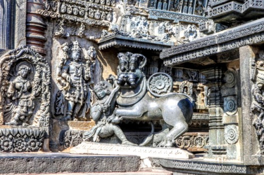 The Chennakeshava Temple, part of the original capital of the Hoysala kings, was commissioned in 1171 by the Hoysala King Vishnuvardhana. Repeated in several places was the tale of boy Prince Sala, who saved the city from a lion. 